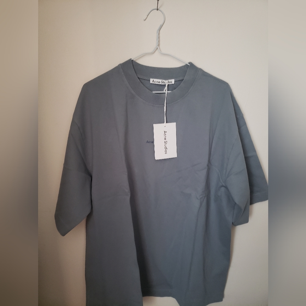 Acne Logo T-shirt in Steel Grey